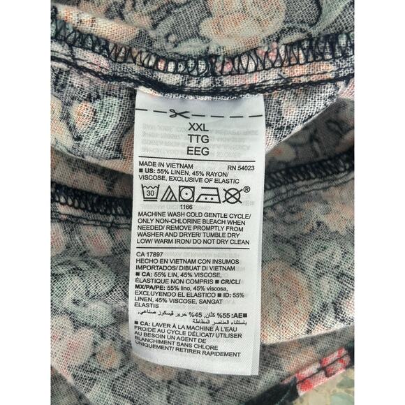 Old Navy Fit & Flare Sleeveless Floral Print Linen Blend Cami Dress XXL Bohemian - Picture 13 of 13